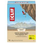 CLIF BAR, White Chocolate Macadamia Nut Flavour Energy Bar, 70% Organic Ingredients, No Artificial Flavours, 68 g (Pack of 16)