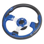 Spaorcco 12.5inch Blue Marine Boat Steering Wheel Rust-proof and Corrosion Resistance. with 3/4" Axle Hub Adapter for Boats, Yachts, Pontoon Boats