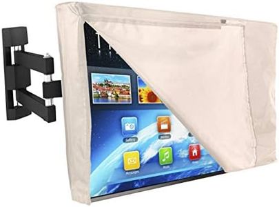 Outdoor TV Cover 44 to 46 inches with Front Flap, Waterproof Thick Fabric, Weatherproof Outdoor TV Enclosure for Outside Tv, Beige