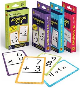 Carson Dellosa Math Flash Card Set—4-Pack, Double-Sided Cards, Addition, Subtraction, Multiplication, Division for Elementary Mathematics Practice (216 pc)