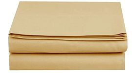 Elegant Comfort Premium Hotel Quality 1-Piece Flat Sheet, Luxury & Softest 1500 Thread Count Egyptian Quality Bedding Flat Sheet, Wrinkle, Stain and Fade Resistant, Twin/Twin XL, Gold