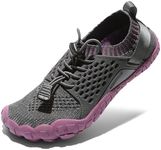 NORTIV 8 Kids Water Shoes, Lightweight Quick Dry Barefoot Athletic Aqua Sports Shoes for Boys & Girls, Outdoor, Summer,Size 10 Toddler,Grey/Purple,Aqua
