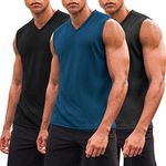 COOFANDY Men Sleeveless Gym Shirt Bodybuilding Tank Tops V Neck Workout Colthes Shirts 3 Pack Loose Fit