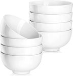 HUIRUMM Cereal Bowl, Set of 8 Round Dish Bowls,780ml Soup Bowl for Cereal/Soup/Rice/Desserts/Ice Cream/Breakfasts, Dishwasher & Microwave Safe, Series Regular- White