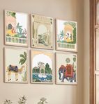 NoWorries Wall decor Paintings for living room - Madhubani Premium Wall art Framed Poster Paintings for Home Decoration (Pattern-Traditional art) (Synthetic P.S. Moulding frame) Set of 6 (13x17 inches, ART ATTACK-10)