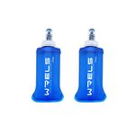 Folding Soft Flask Portable Collapsible Running Lightweight Water Bottle for Outdoor Sports,Travel with Mouthpeice Cover(150ml-2 Packs)