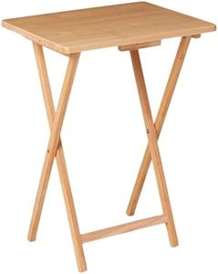 ItgRL Indoor Single Folding TV Tray Table Natural 19 x 15 x 26