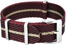 About Time Co. PREMIUM TUDOR Style Twill Knit NATO Woven Watch Strap Band 20mm (20mm, Red Khaki)