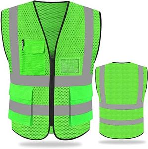 FEimaX High Visibility Safety Vest Mesh Reflective Work Vests for Men Women with Pockets and Zipper Meets ANSI/ISEA Standards
