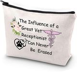 JYTAPP Vet Receptionist Gift Vet Tech Assistant Gift The Influence of a Great Vet Receptionist Cosmetic Bag Future Veterinarian Gift Makeup Bag Veterinary Assistant Gift Vet Nurse Thank You Gift, beige