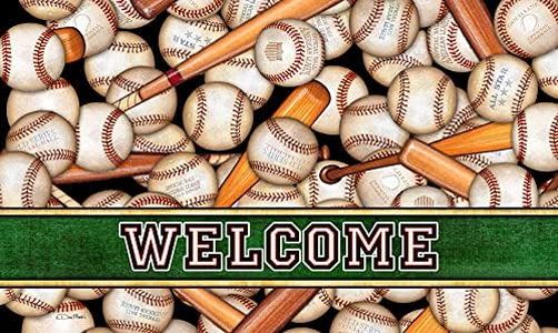 Toland Home Garden America's Pastime 18 x 30 Inch Decorative Welcome Floor Mat Baseball Sport Doormat