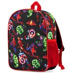 Marvel Spiderman Backpack for Boys Avengers Captain America Iron Man Kids and Toddler Backpack Nursery Pre School Bags for Boys Travel Holiday Avengers Gifts (Black AOP Avengers)