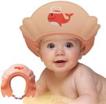 Baby Shower Cap Shield, Shower Cap for Kids, Visor Hat for Eye and Ear Protection for 0-9 Years Old Children,Cute whale shape Makes the Baby Bath More Fun (Orange)