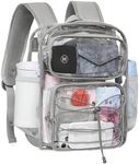 Telena Small Clear Bag for Stadium Events Heavy Duty PVC Transparent Mini Clear Backpack for Stadium Events