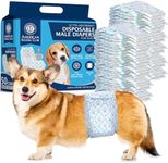 American Kennel Club Male Dog Wrap, Disposable Diapers with Wetness Indicator, Small, 50 Count