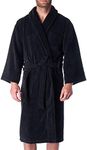 Alpine Swiss Pure Cotton Mens Terry Cloth Bathrobe Super Absorbent Spa Robe BLK ML