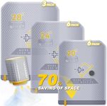 Rechargeable 15-Pack Travel Storage Bags Set with Wireless Pump - Portable Space Saver Bags, Fast 3-Second Vacuum, Type-C Charging, 3 Sizes (15-Pack)