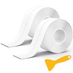 2 Packs Caulking Tape, Self Adhesive Caulk Strip Sealant Tape, Waterproof Tape for Kitchen, Bathroom, Bathtub, Toilet, Wall Floor, Countertop, with Sealing Tool (126 x 1.5in)