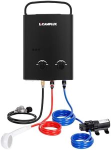 Camplux 5L Portable Propane Gas Tankless Water Heater, 1.32 GPM Tankless Water Heater With 1.2 GPM Water Pump,Black