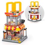 City Street View Burger Shop Building Set, MOC Creative Burger Toys Model Set Creative Model DIY Toy ，Unique Home Decor, Ideas Birthday Gift for Kids Age 8+ (244PCS)- Compatible with Lego