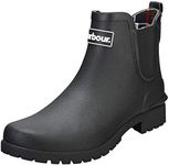 Barbour Womens Wilton Rubber Waterproof Wellingtons Snow Chelsea Boots - Black - 5