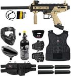 Maddog Tippmann Cronus Basic Paintball Gun Marker and Accessory Starter Package [HPA] |Protective Kit - Marker, 48ci/3000psi Compressed Air Tank, Mask, Hopper, Pods, Harness & Protective Gear
