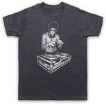 Death To Videodrome DJ Bruce Martial Artist Kung Fu Icon Lee Mixing Mens T-Shirt, Heather Slate, XL