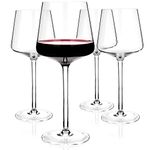 Luxbe - Crystal Wine Glasses 20.5-ounce, Set of 4 - Red or White Wine Large Glasses - 100% Lead Free Glass - Pinot Noir - Burgundy - Bordeaux - 600ml