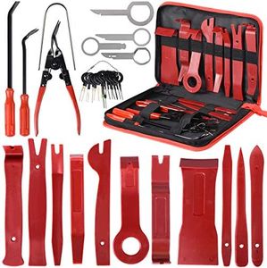 30PCS Outils pour Garnitures Outils Démontage Installation Garniture Intérieure Outils pour Garnitures Panneau de Porte Autoradio Kit Garniture Voiture avec Un Sac