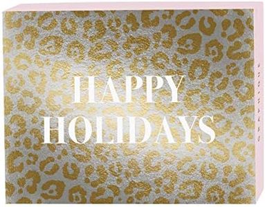 Graphique Cheetah Holiday Cards | Pack of 15 Cards with Envelopes | Christmas Greetings | Gold and Silver Foil Accents | Boxed Set | 3.25" x 4.75"
