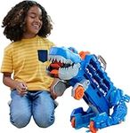 Hot Wheels City Toy Car Track Set Ultimate T-Rex Transporter, Dinosaur Hauler for 20+ Vehicles, Transforms into Dino, Lights & Sounds