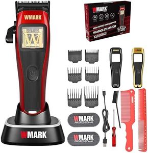 WMARK Professional Durable Cordless Hair Clipper for Barbers, Stylists & Men - 10000 RPM Maglev Motor, DLC Coated Zero-Gapped Fade Blade, 3 Modular Lids NG-X1