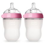 Comotomo 8 Ounce Baby Bottle, Pack of 2 (Pink)