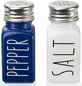 Farmhouse Salt And Pepper Shakers Set,Kitchen Decor,Glass Blue Salt And Pepper Shakers Set,Cute Salt Shaker,Gift For Women,Modern Farmhouse Decor,Home Decor,Wedding Decor