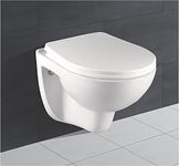 Generic Commode Wall Mount/Wall Hung Western Toilet/Commode/Water Closet/Ewc/Wc/European Commode For Bathrooms P Trap Outlet Is White Color Dimension 48X36X36 Cm (Tape), Ceramic