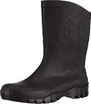 DUNLOP Short Leg Half-Height Wellies Easier On & Off Good For Wider Calf Fitting,Black,6 UK