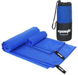 EPAuto Microfiber Fast Drying Towel for Travel Camping and Yoga, 2 Pack, Blue