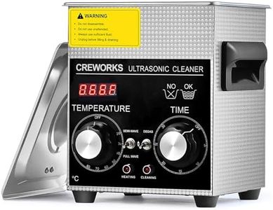 CREWORKS 2L Ultrasonic Cleaner with Heater and Timer, 60W Stainless Steel Ultrasonic cleaning Machine with Degas & Gentle Modes, Ultrasound Machine with Knob Control for Jewelry Glasses