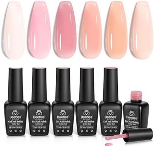 beetles Gel Polish Jelly Gel Nail Polish Set, 6 Colors Ballet Dress Milky White Sheer Pink Nude Transparent Soak Off Uv Diy Manicure Kit Gel Nail Polish for Women