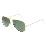 Ray-Ban Men's Rayban Aviator Classic Sunglasses, Gold Frame With Green G-15 Lenses, 55 UK