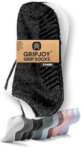 Grip Socks for Women - Pilates Socks with Grips for Women - Non Slip Socks Womens - Grippy Socks for Women - 3 Pairs