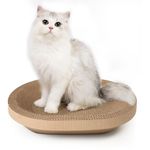 ComSaf Cat Scratcher, Cat Scratching Board, 2 in 1 Oval Corrugated Cardboard Scratch Pad, Round Cat Scratching Lounge Bed, Replacement Scratcher Pad