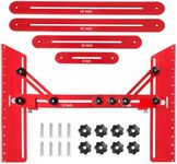 Stair Tread Template Tool, Stair Tread Gauge Measuring Tool jig with Angled Brace and Edge Flip Stops, Adjusting Length from 11.5" to 60", Solid Aluminum Alloy for Cutting Perfect Stairs