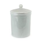 Emerald Grey Ceramic Compost Caddy - Portland Kitchen Ceramic Compost Bin for Food Waste Recycling