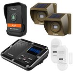 Wireless Alarm System for Home Security Expandable - 6-Piece Kit Include Doorbell, Door Alarm, and Solar Driveway Alarm - Chime/Sensitivity Adjustable NO Wi-Fi NO Monthly Fee With Rechargeable Battery