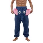 Men Night Shirts Men Shorts A Fun Elephant Boxer Novelty Shorts Humorous Underwear Prank Gifts for Men's Linen(20,XXL)