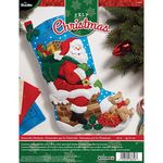 Bucilla 86656 18-Inch Christmas Stocking Felt Applique Kit, Down The Chimney