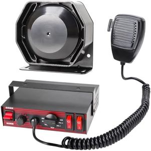 ROUTEKING Police Siren 8 Tones 130DB 200 Watt, Heavy Duty Handheld Microphone, Dual 20A Auxiliary Switch, Emergency Warning Siren for Car Truck Vehicles Ambulance
