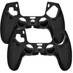 OIVO INDIA Black Controller Silicone Cover Case PS5 Controller Skin Anti Slip Protective Case Sleeve for Sony Playstation 5 DualSense Controller (Pack of 2)