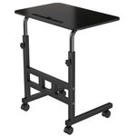 UmI. Wooden Multipurpose Adjustable Height Table With Wheels For Work From Home, Study, Office And Bedroom (Without Drawer)